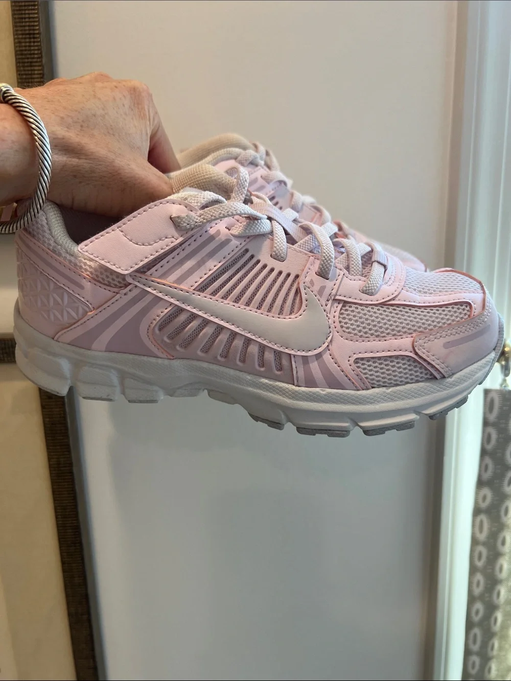 Nike Kids' Light Pink Mesh & Leather Sneakers